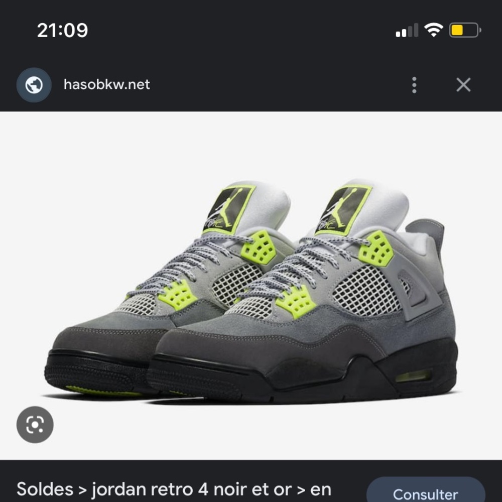 COPY - Air Jordan Retro 4 Neon Size 10 US